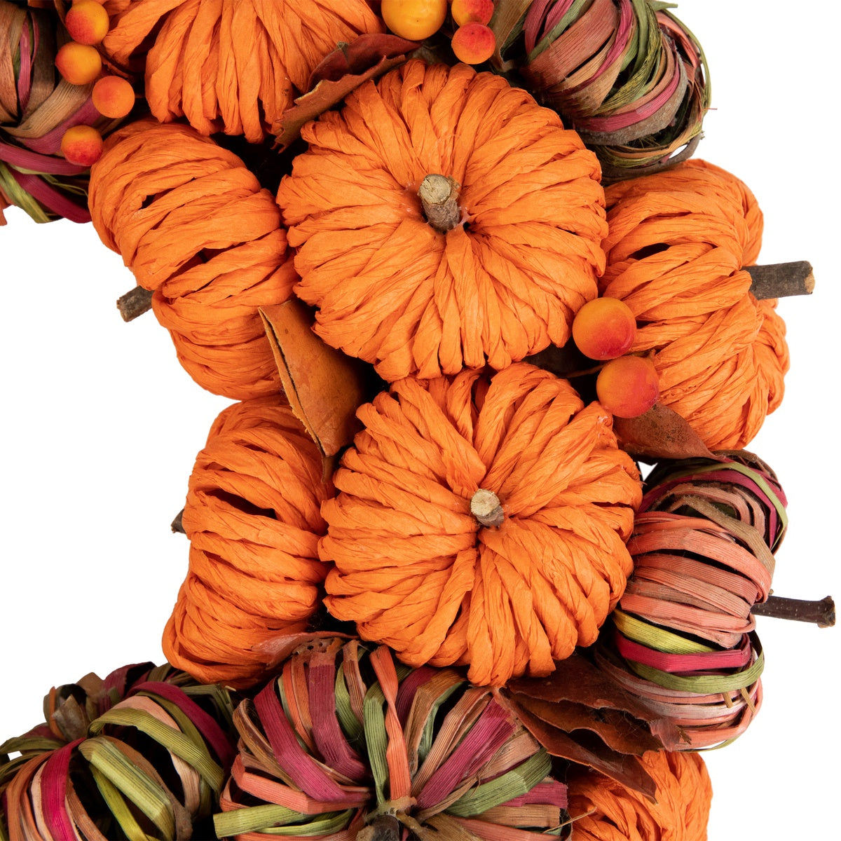  Northlight Pumpkin Artificial Fall Harvest Wreath  15 Inch Unlit - Default Title - Bonton