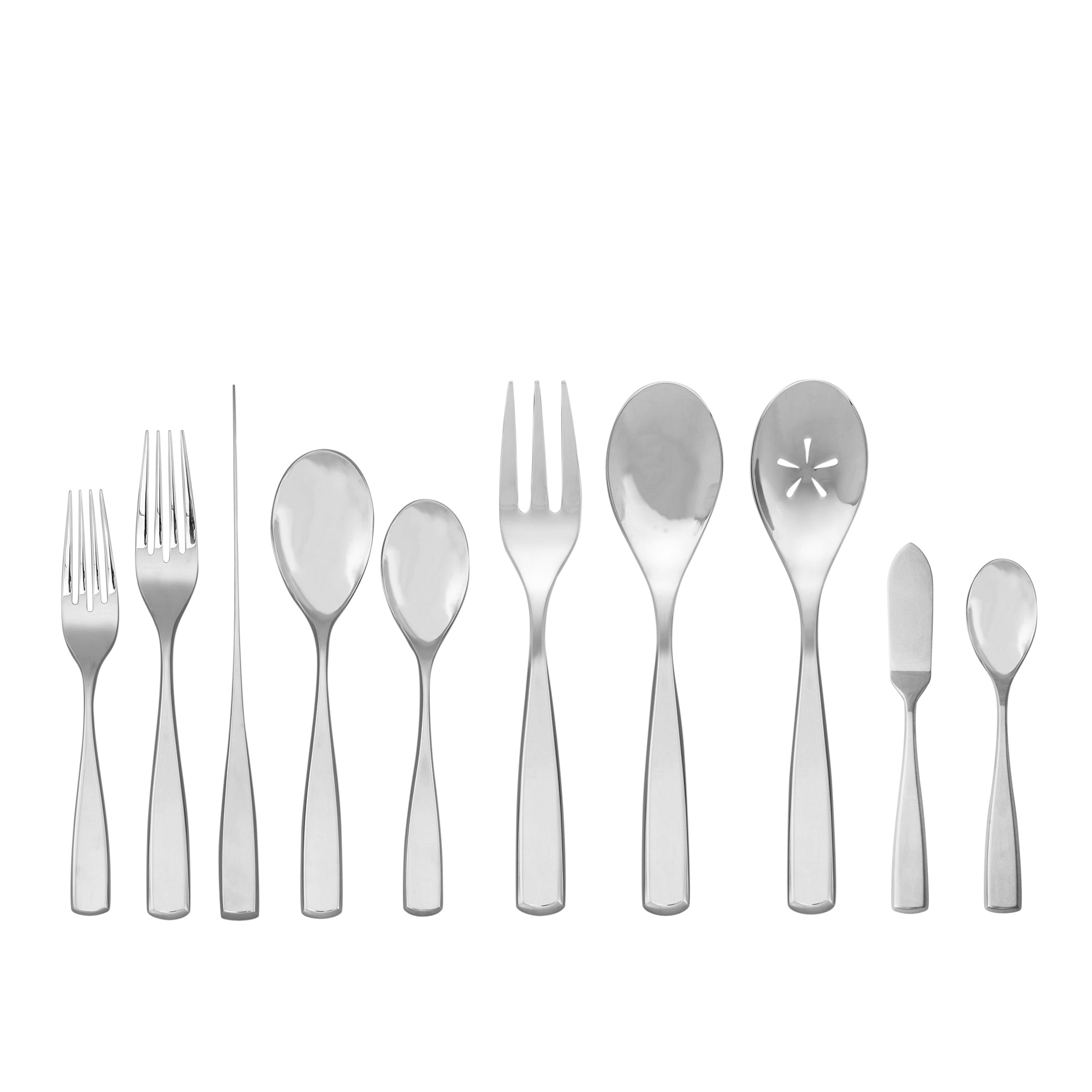  Nambe Anna 45 Piece Flatware Set - Silver - Bonton