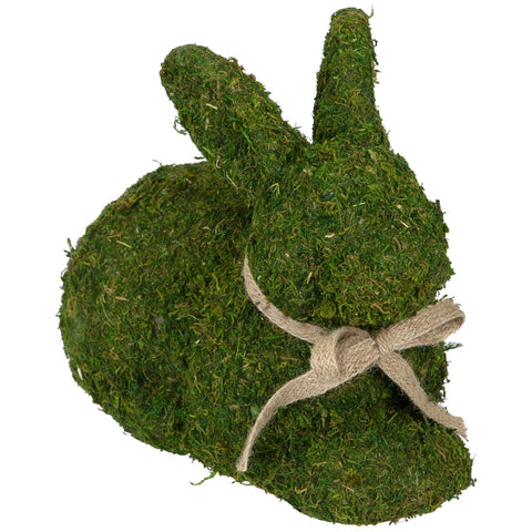 11" Green Moss Sitting Bunny Rabbit Spring Easter Figure
