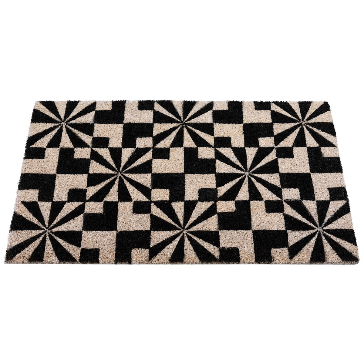  Northlight Black and Gray Abstract Rectangular Doormat 18