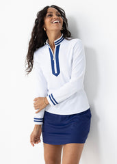 White Collared 1/4 Zip