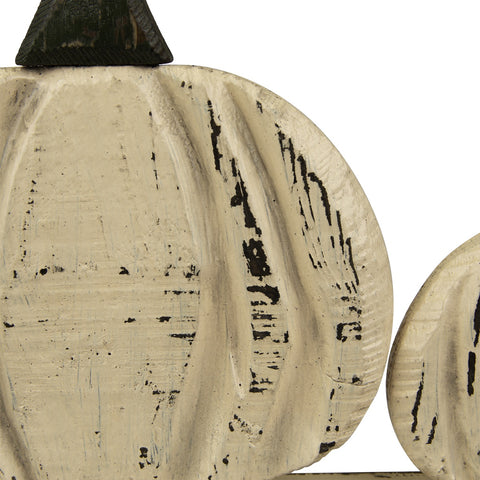 Pumpkin Trio Wooden Fall Harvest Decoration - 15.75"