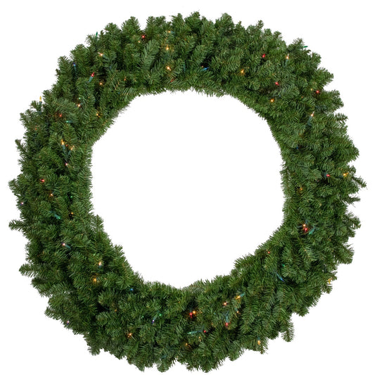 Pre-Lit Canadian Pine Artificial Christmas Wreath - 48" - Multicolor Lights