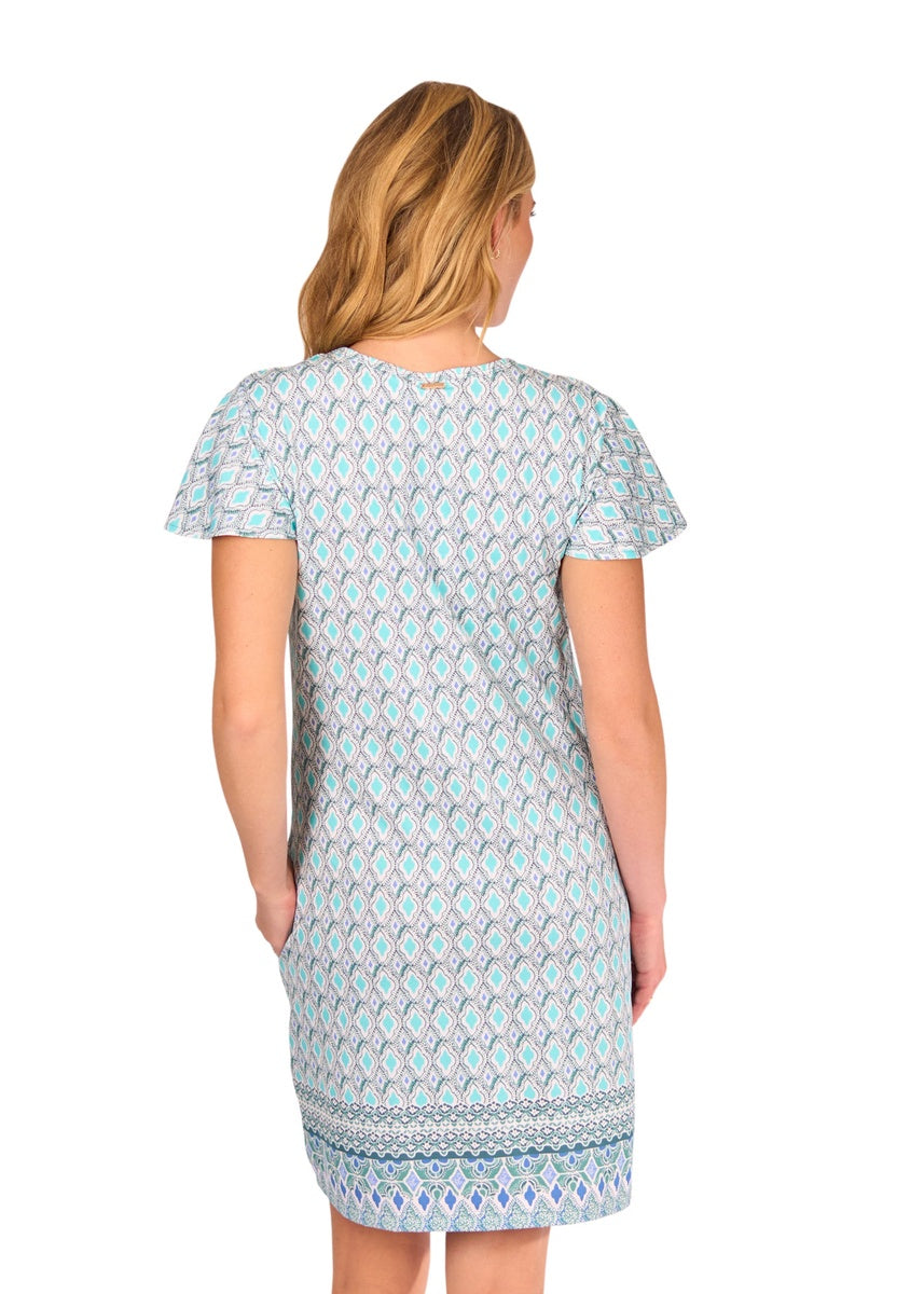  Cabana Life Amalfi Coast Ruffle Short Sleeve Dress - XS - Bonton