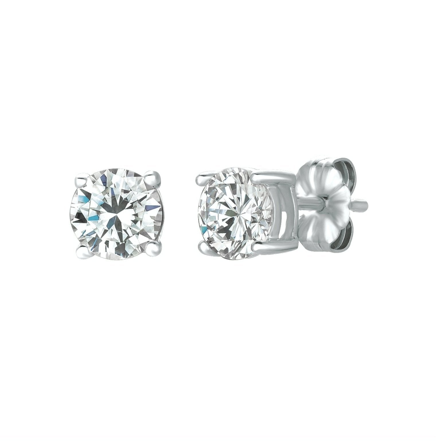  CRISLU .75ct Brilliant Stud Earrings in Platinum - Pure Platinum - Bonton