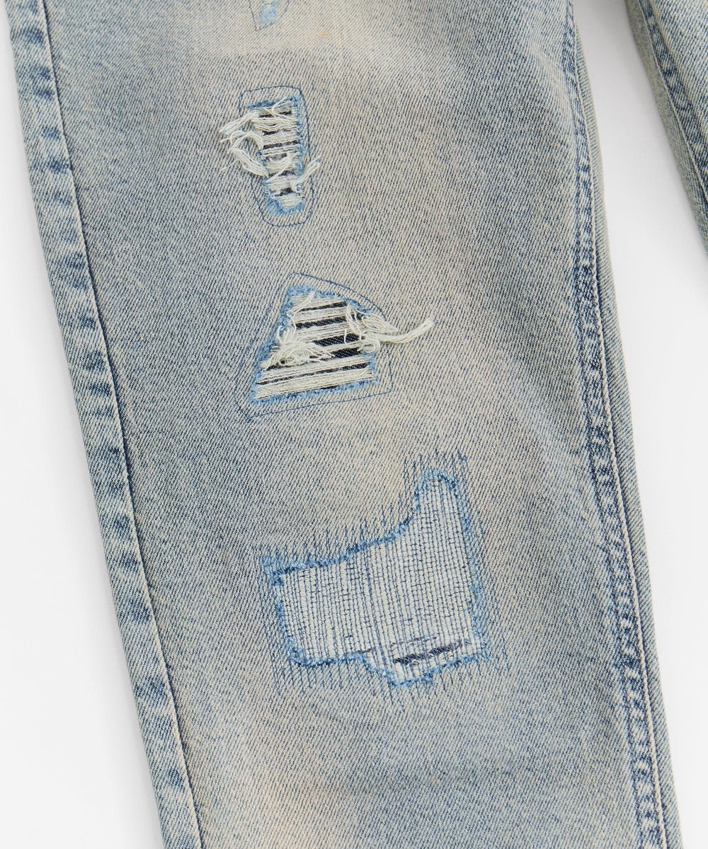  Reason Clothing Pearls Chain Denim Jeans - Dark Blue - DARK BLUE - Bonton