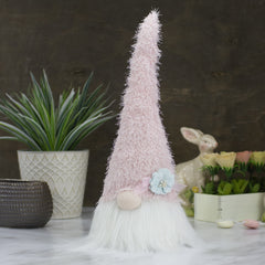 Spring Gnome Head With a Flower - 16" - Pink and White