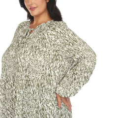 Plus Size Printed Peasant Blouse