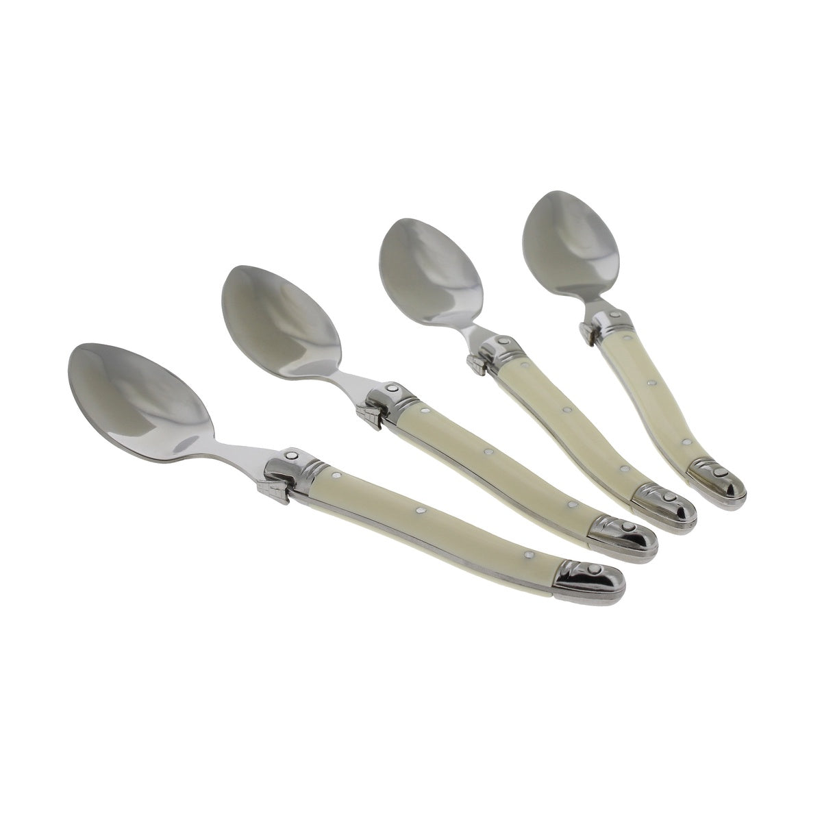  French Home Set of 4 Laguiole Faux Ivory Coffee Spoons - Default Title - Bonton