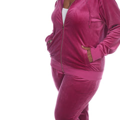 Plus Size 2 Piece Velour Tracksuit Set