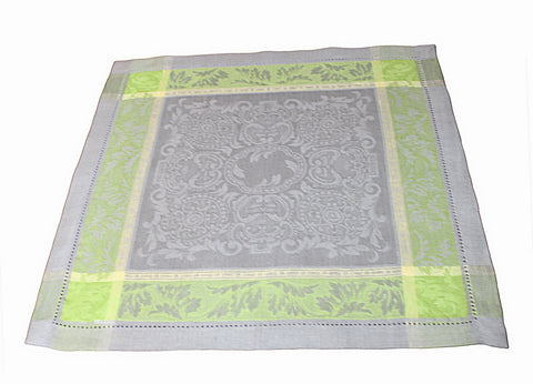 Arboretum Set of 6 Linen Napkins - Grey and Chartreuse