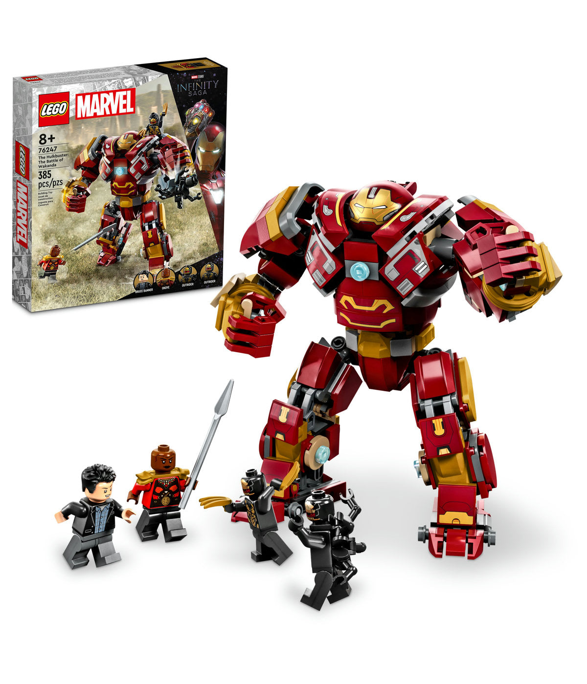 LEGO Marvel The Hulkbuster: The Battle of Wakanda 76247 Building Toy Set (385 Pieces)