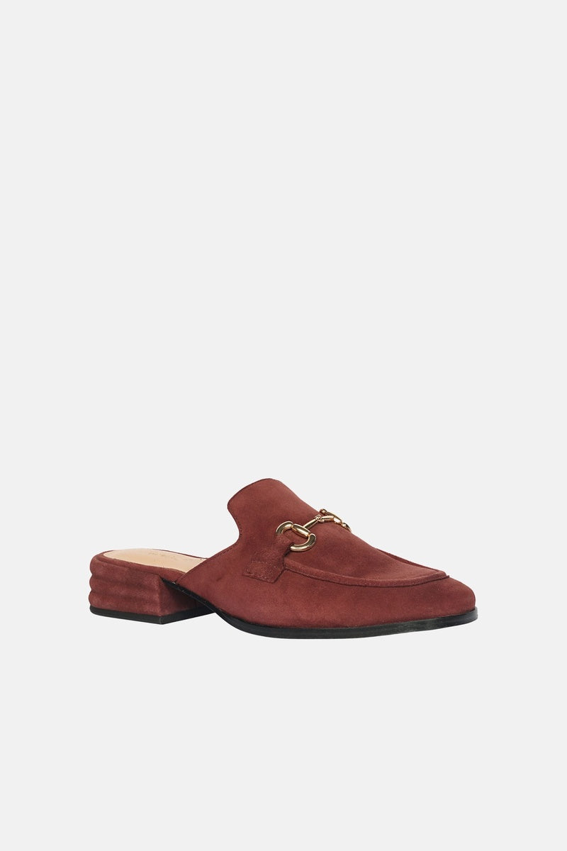  Saint G Savannah Suede - Heeled Mule - Burgundy - Bonton