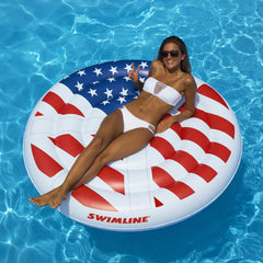 Red and Blue Stars  Stripes  Peace Sign Swimming Pool Float  60-Inch