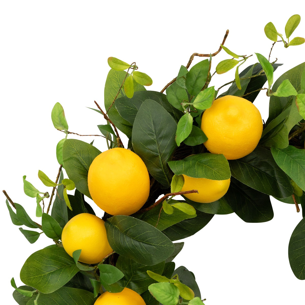  Northlight Lemons and Assorted Foliage Spring Wreath  Yellow and Green 20
