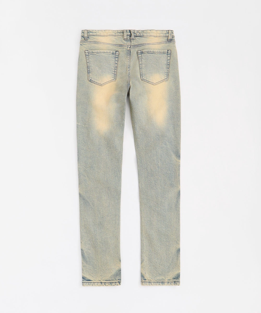  Reason Clothing Studded Distress Denim Pants - Blue - BLUE - Bonton