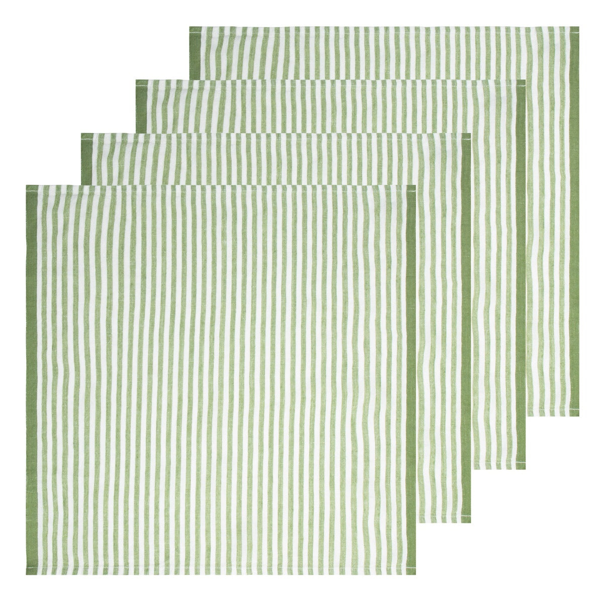  Caravan Ticking Stripe Napkin 20x20 - Set of 4 - Basil - Bonton