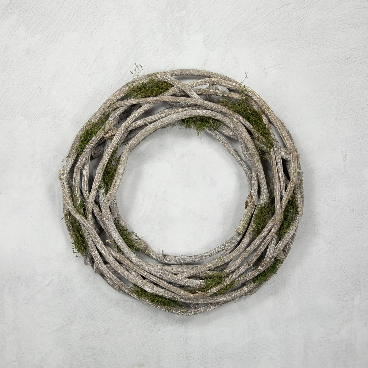  Northlight Twig and Moss Artificial Weathered Spring Wreath - 14.5