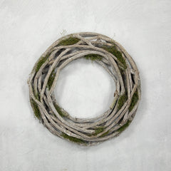 Twig and Moss Artificial Weathered Spring Wreath - 14.5"