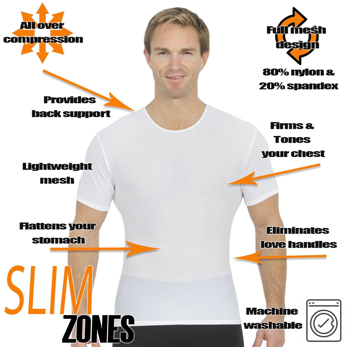  InstantFigure Insta Slim Power Mesh Compression Crew Neck 180TS0001 - Black - Bonton