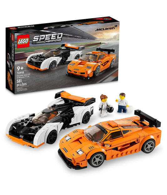 LEGO Speed Champions McLaren Solus GT and McLaren F1 LM 76918 Building Toy Set (581 Pieces)