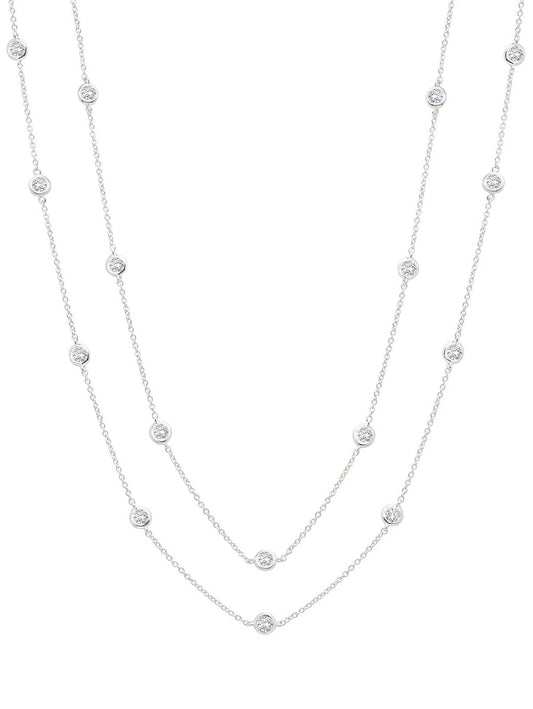 Bezel 20" or 24" Necklace Finished in Pure Platinum -4mm