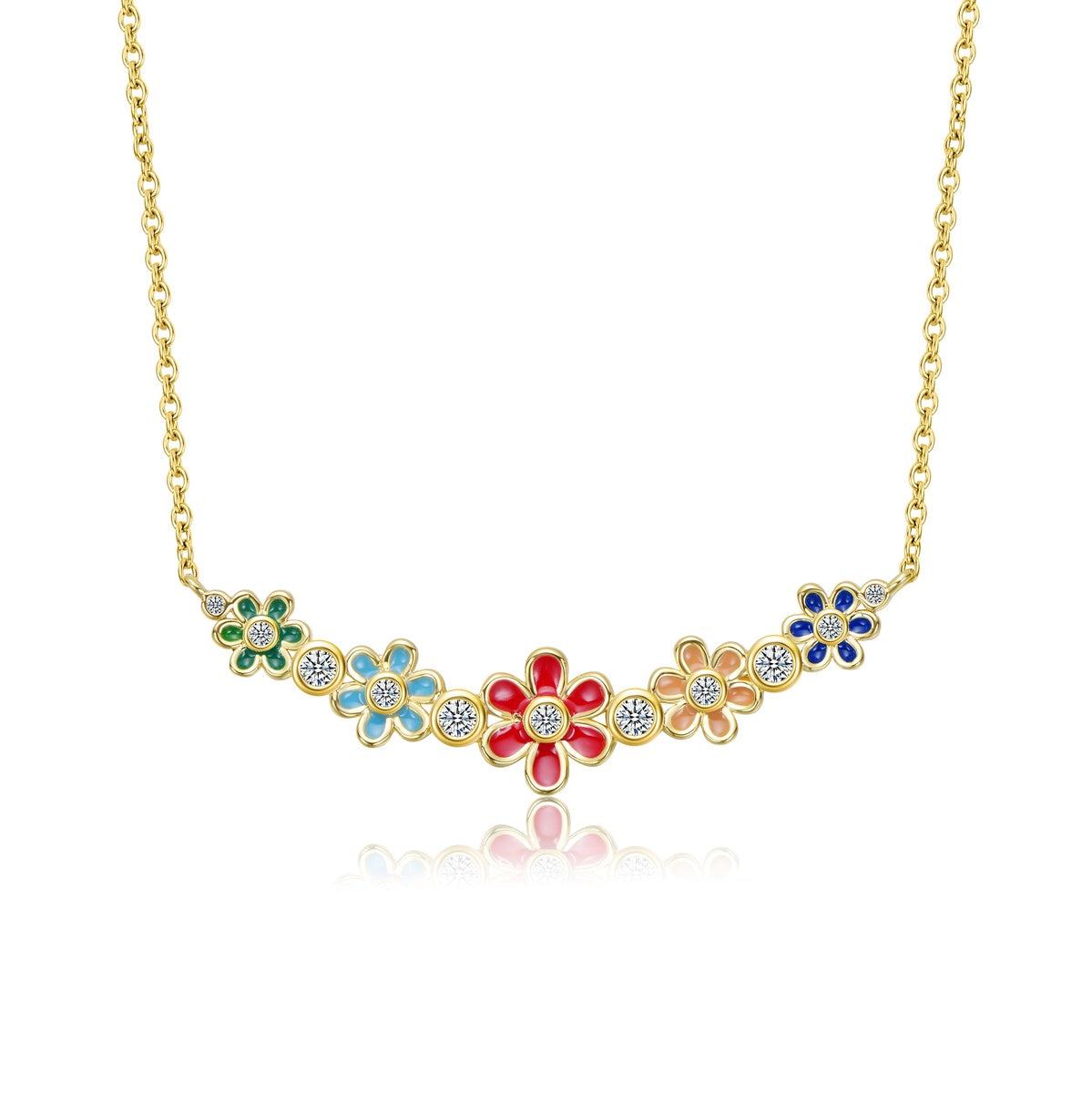  Rachel Glauber Vibrant Garden Teens 14K Gold Plated Flower Necklace - Default Title - Bonton