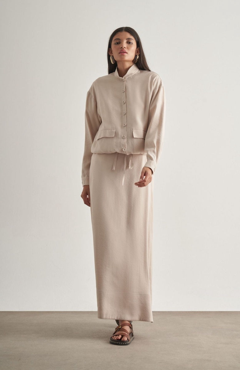  Mizalle Mizalle Maxi Skirt - Stone - Bonton