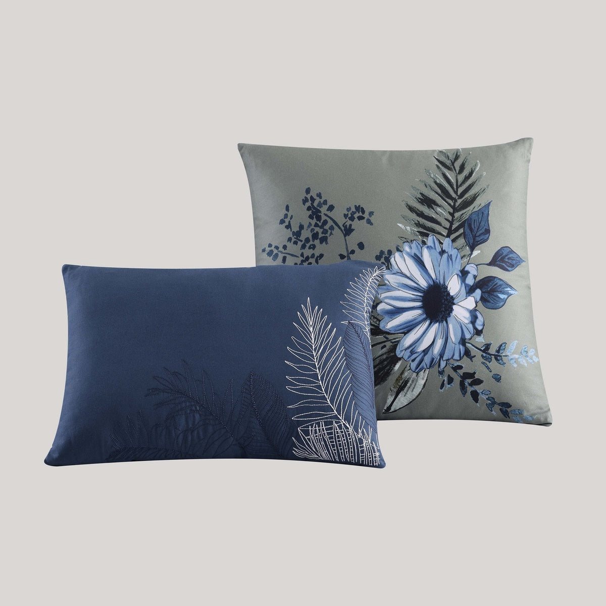  Bebejan Bebejan Daisy Blue 5 Piece Queen Size Reversible Comforter Set - FINAL SALE - QUEEN - Bonton