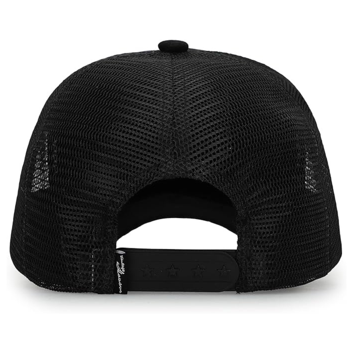  Vintage Havana Vintage Havana Trucker Hat for Women – Black Mesh & Canvas Adjustable Cap With Checkered Patch & Washed Gold Star - Default Title - Bonton
