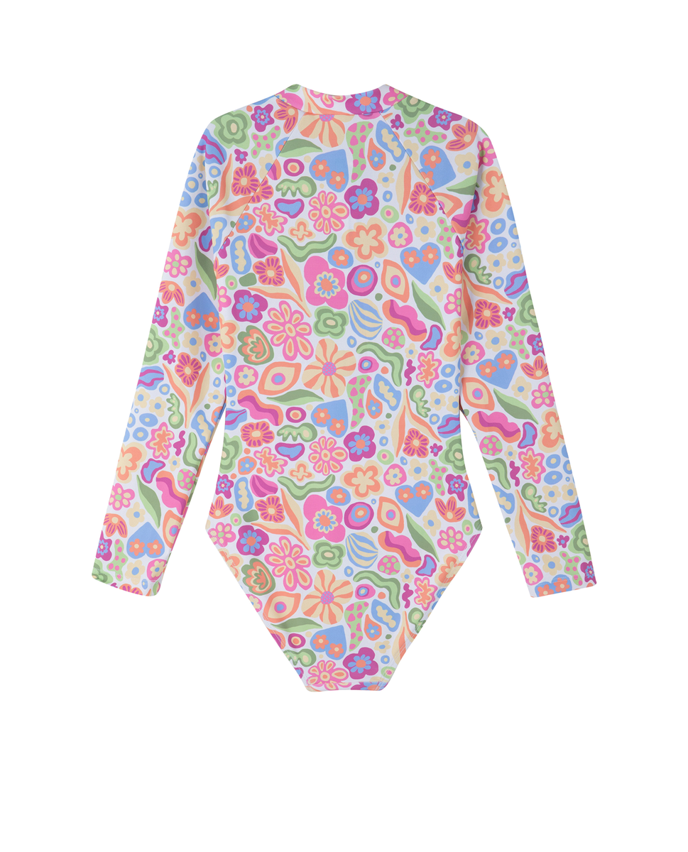  Gottex Kids Under the Sea Long Sleeve Zip Front One Piece - Sea-Multi - Bonton