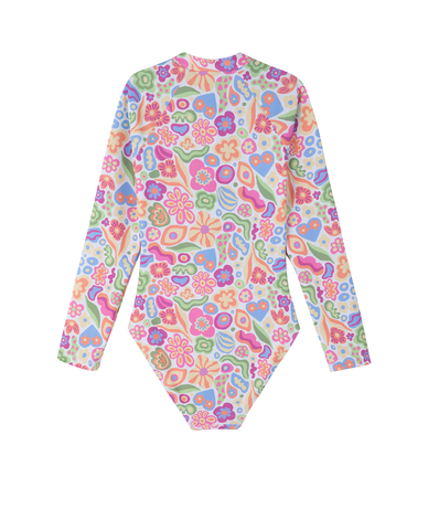 Under the Sea Long Sleeve Zip Front One Piece