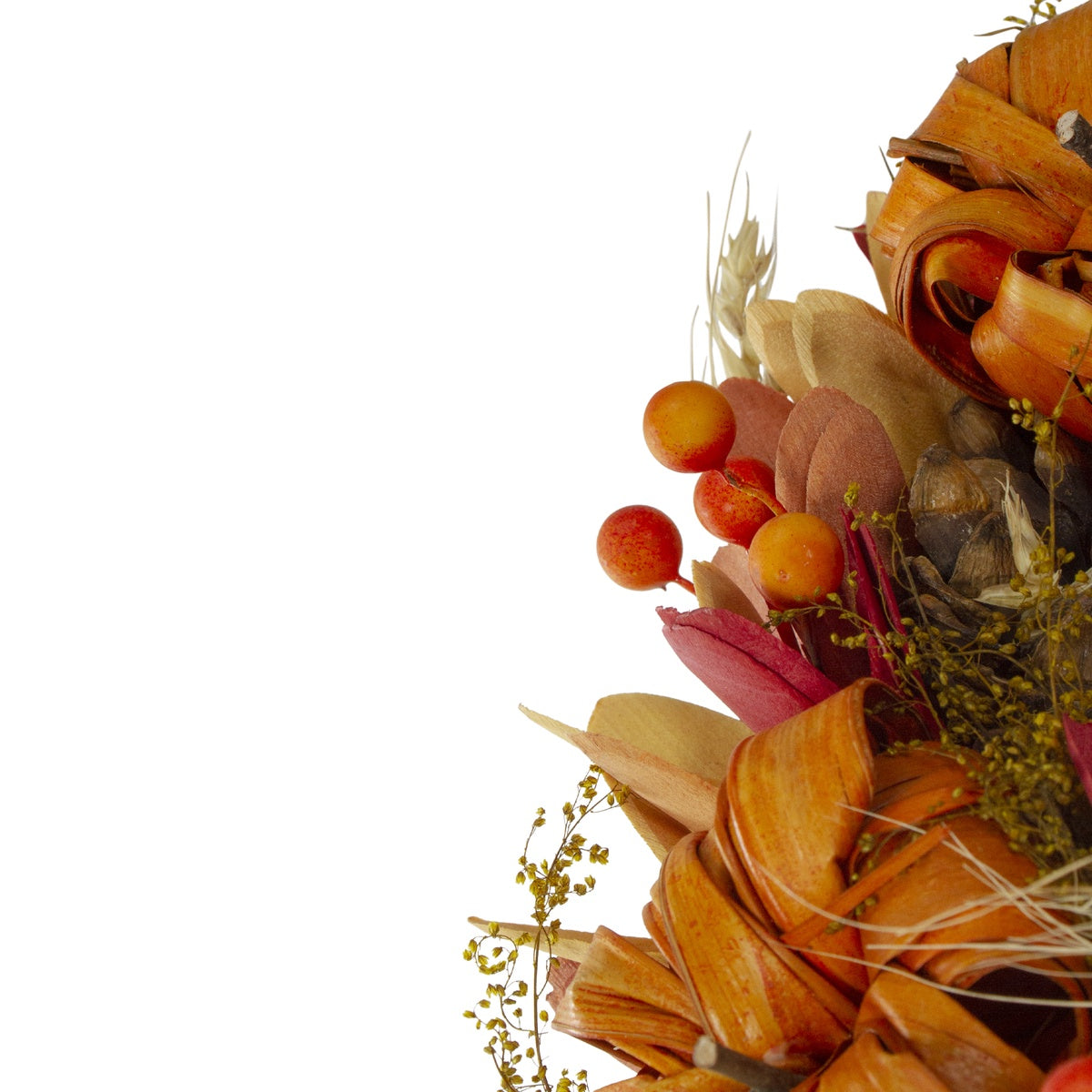  Northlight Orange Pumpkins and Berries Autumn Harvest Wreath  13-Inch  Unlit - Default Title - Bonton
