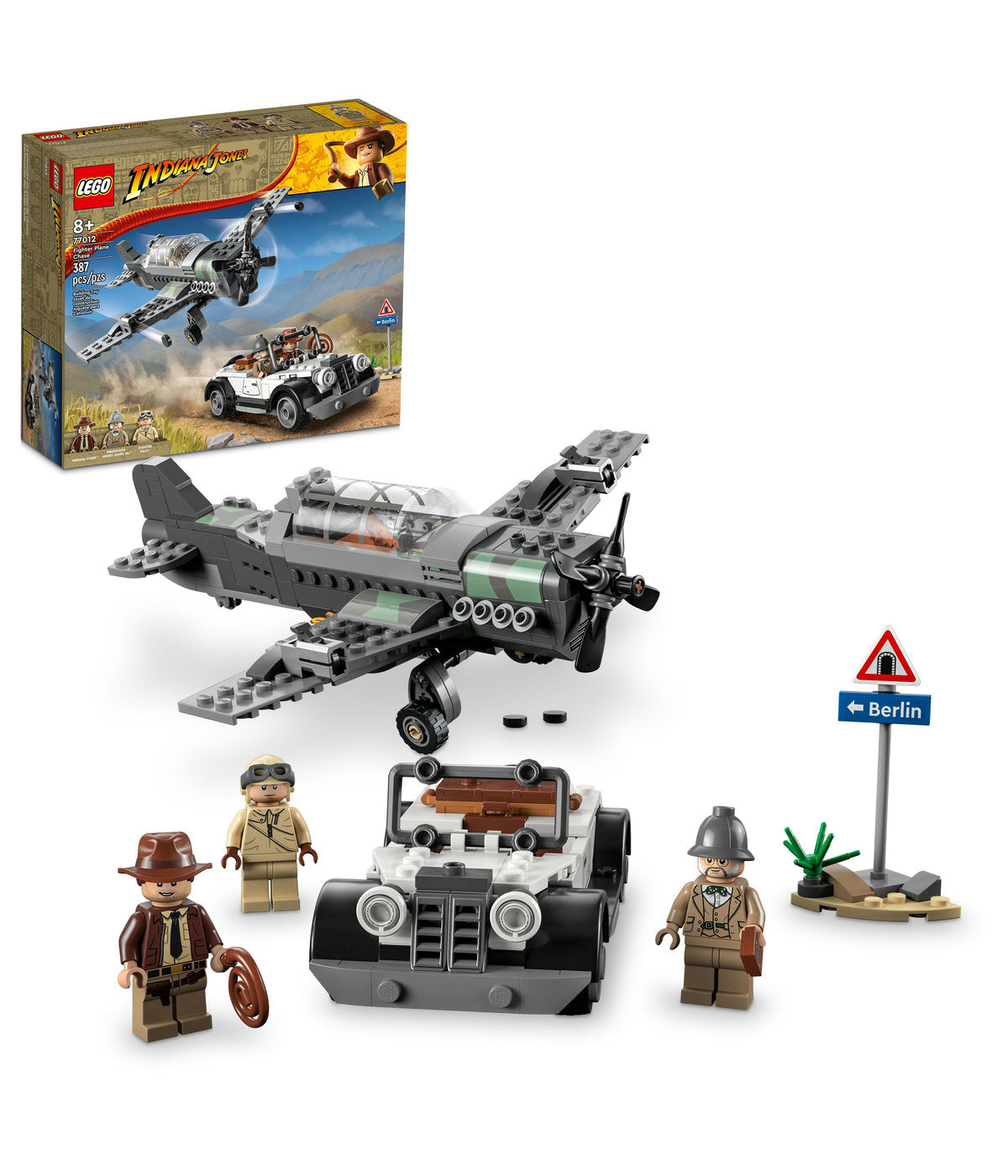 LEGO Indiana Jones Fighter Plane Chase 77012 Building Toy Set (387 Pieces)