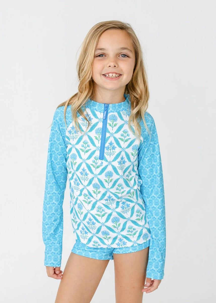  Cabana Life Girls Rosemary Beach 3-Piece Long Sleeve Rashguard Set - 4 - Bonton