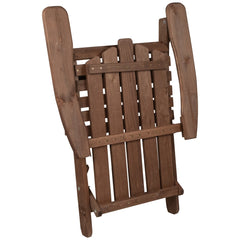 36" Brown Classic Folding Wooden Adirondack Chair