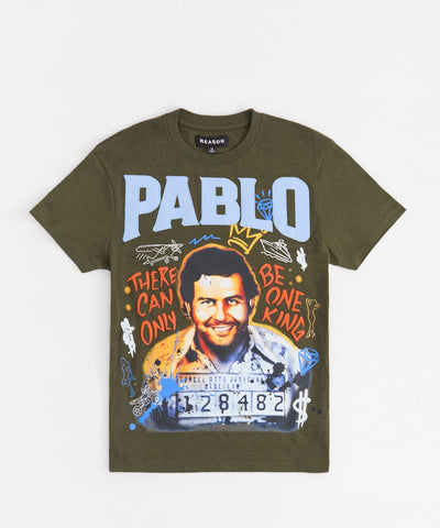 Pablo Graffiti Applique Short Sleeve Tee - Green