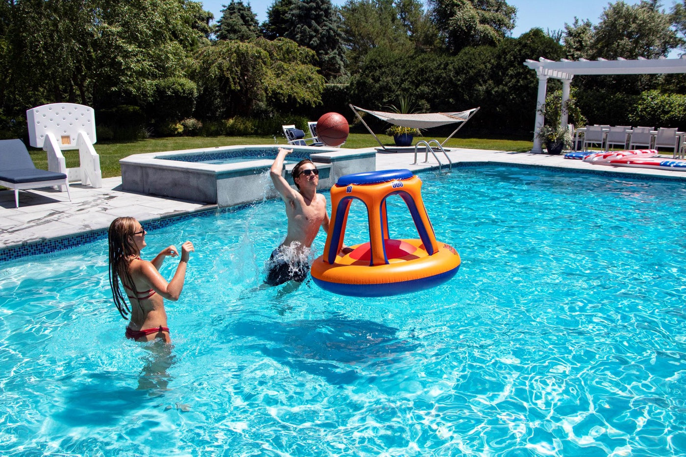  Swim Central Inflatable Giant Shootball Floating Swimming Pool Game - 48