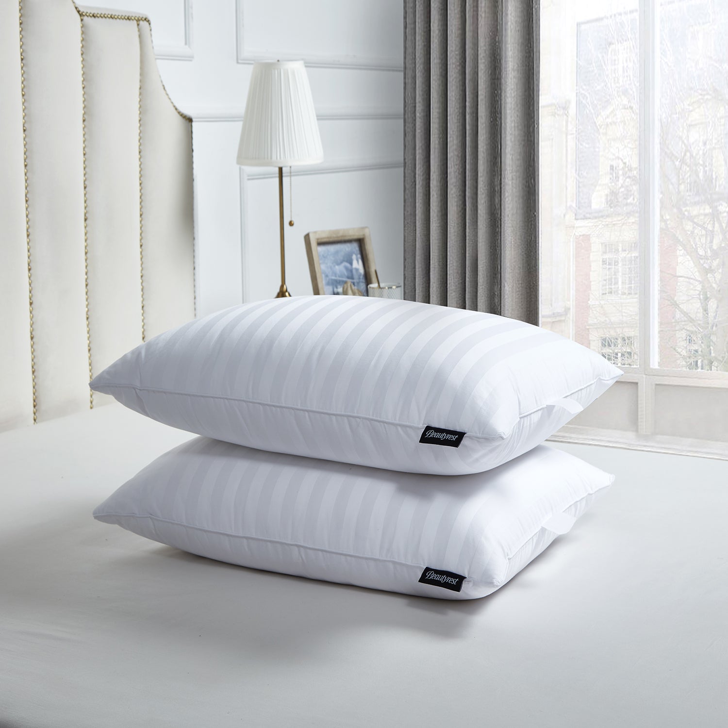  Beautyrest Softy Around Medium Firm Pillow Set of 2 - White - Bonton