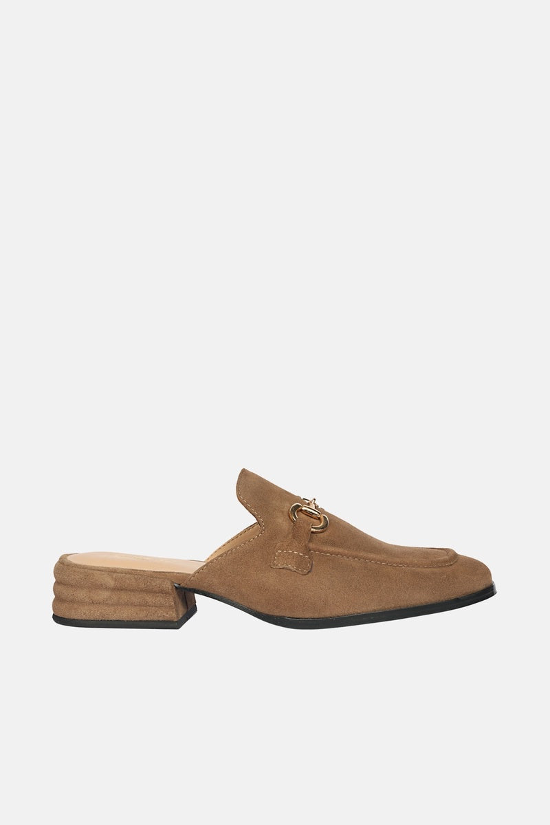  Saint G Savannah Suede - Heeled Mule - Dark Taupe - Bonton