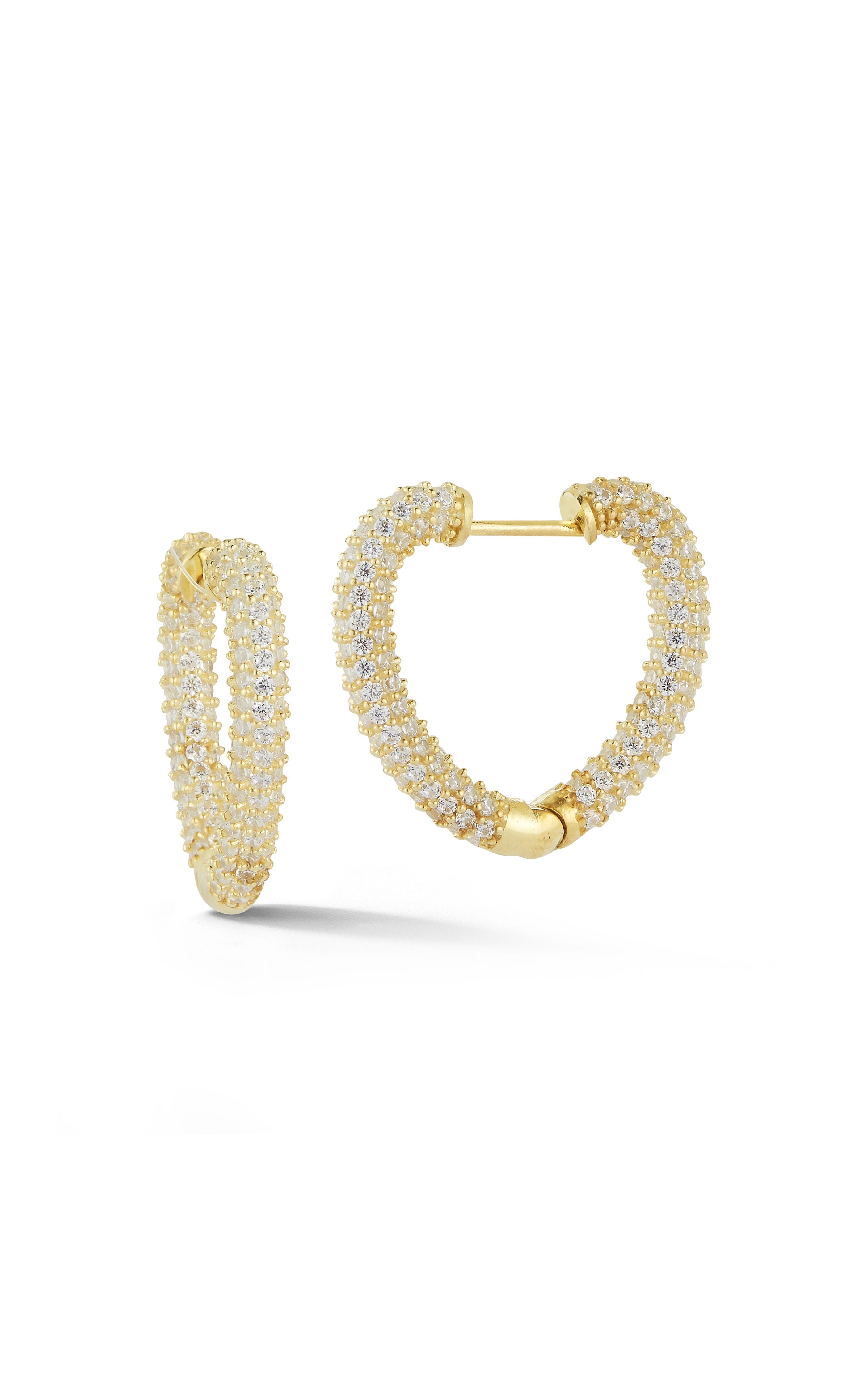  Relativity Heart Hoop Earrings - Gold - Bonton