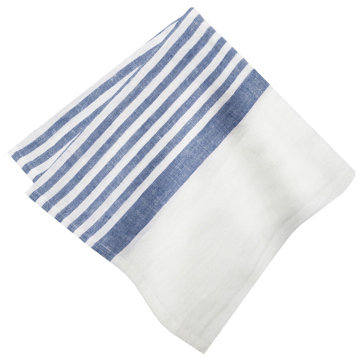  Caravan Brittany White Napkins 20x20 - Set of 4 - White & Blue - Bonton