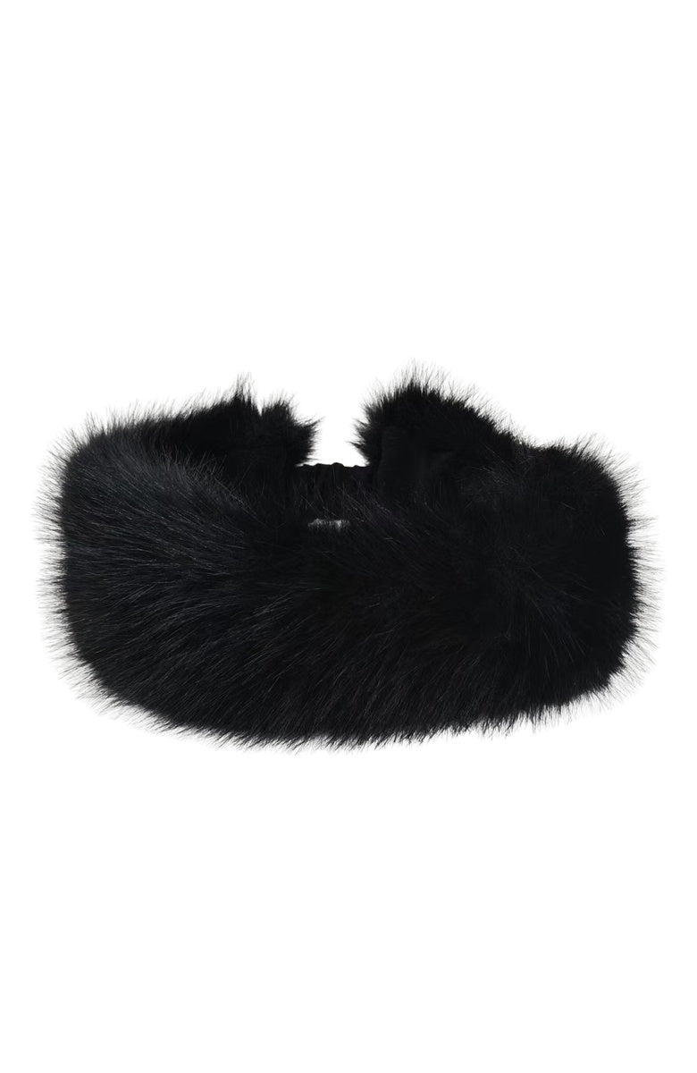  Marcus Adler Faux Fur Headband - Black - Bonton
