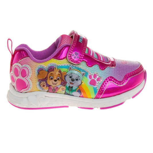 Nickelodeon Paw Patrol Skye and Everest Hook and Loop Girls' Light Up Fashion Sneakers. (Toddler/Little Kids)