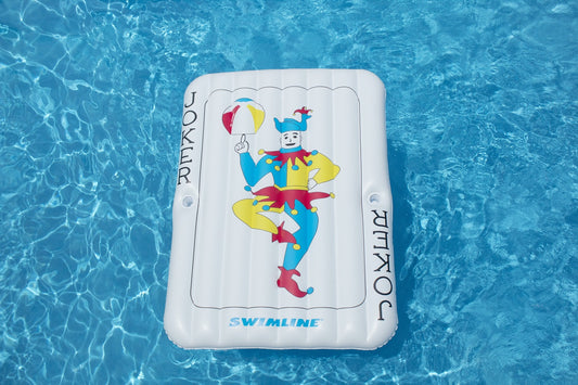 69" Inflatable White and Blue Joker Playing Card Pool Mattress