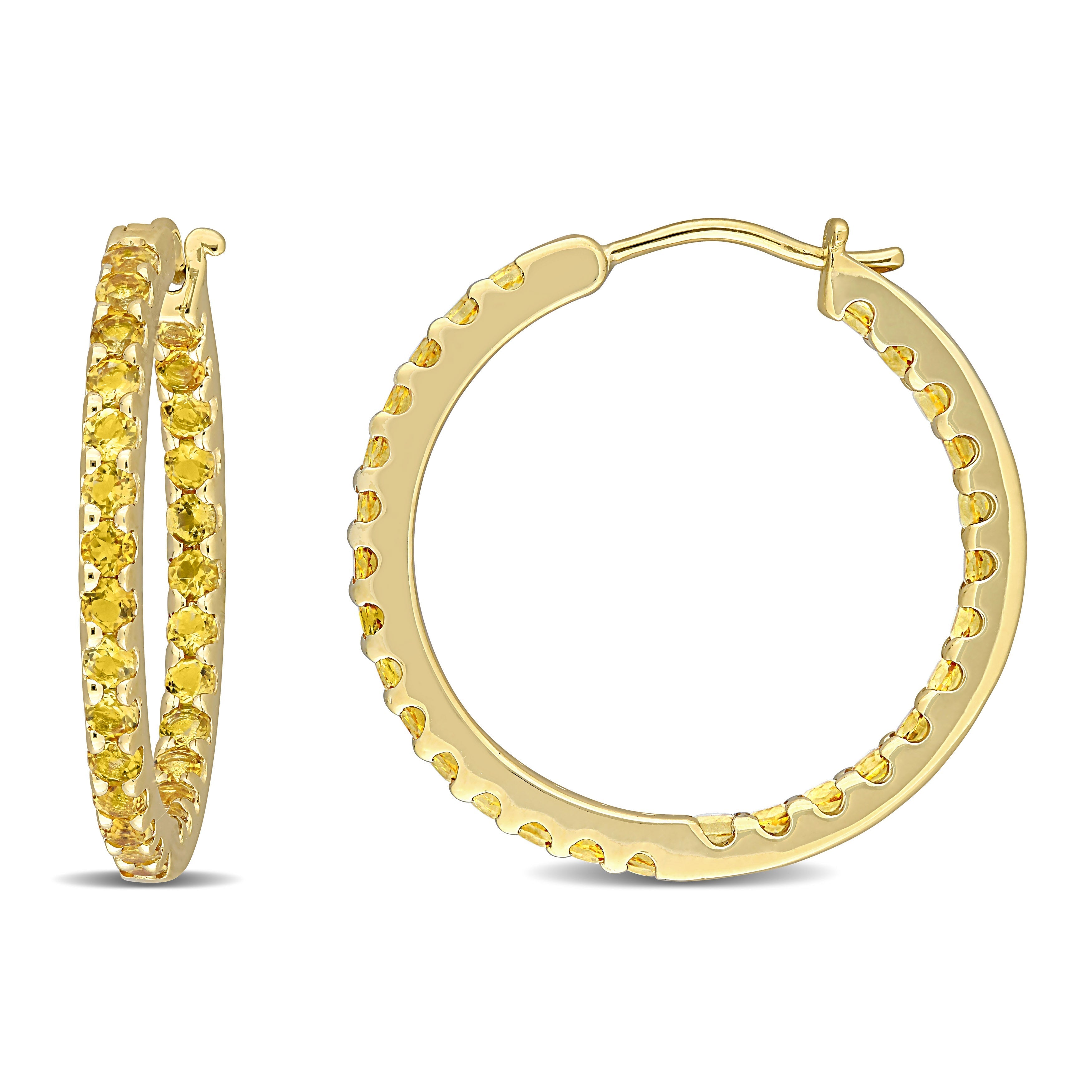  Studio Works Citrine Inside Outside Hoop Earrings - Yellow - Bonton