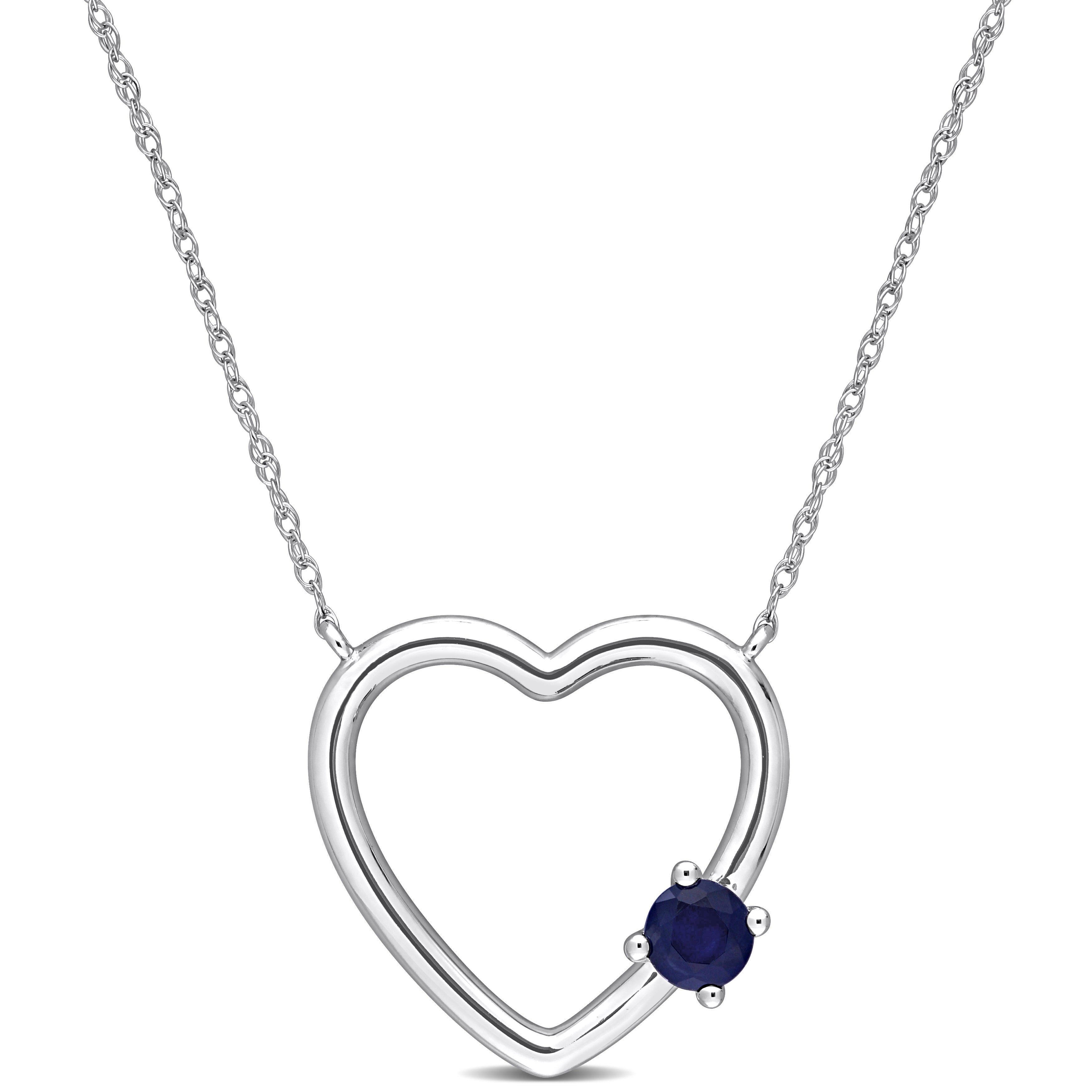  Studio Works Sapphire Open Heart Pendant - Blue - Bonton