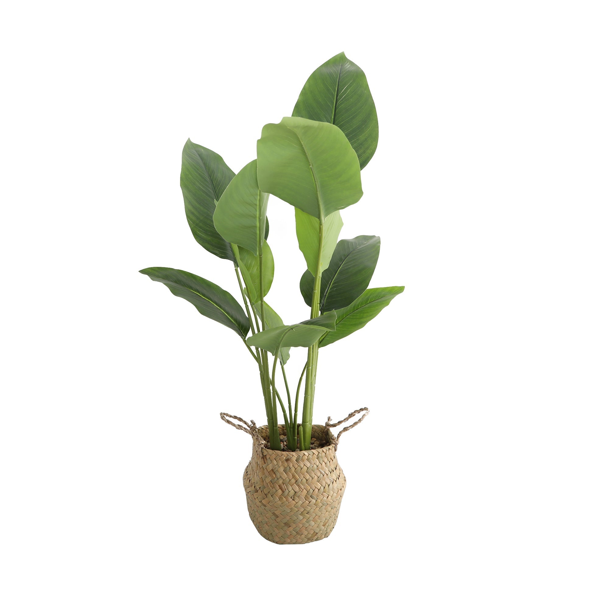  Flora Bunda Faux Traveller's Palm Floor Plant In Basket - Natural - Bonton