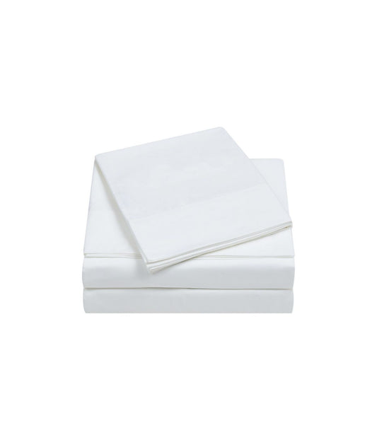 Charisma 400TC Percale Cotton Sheet Set White