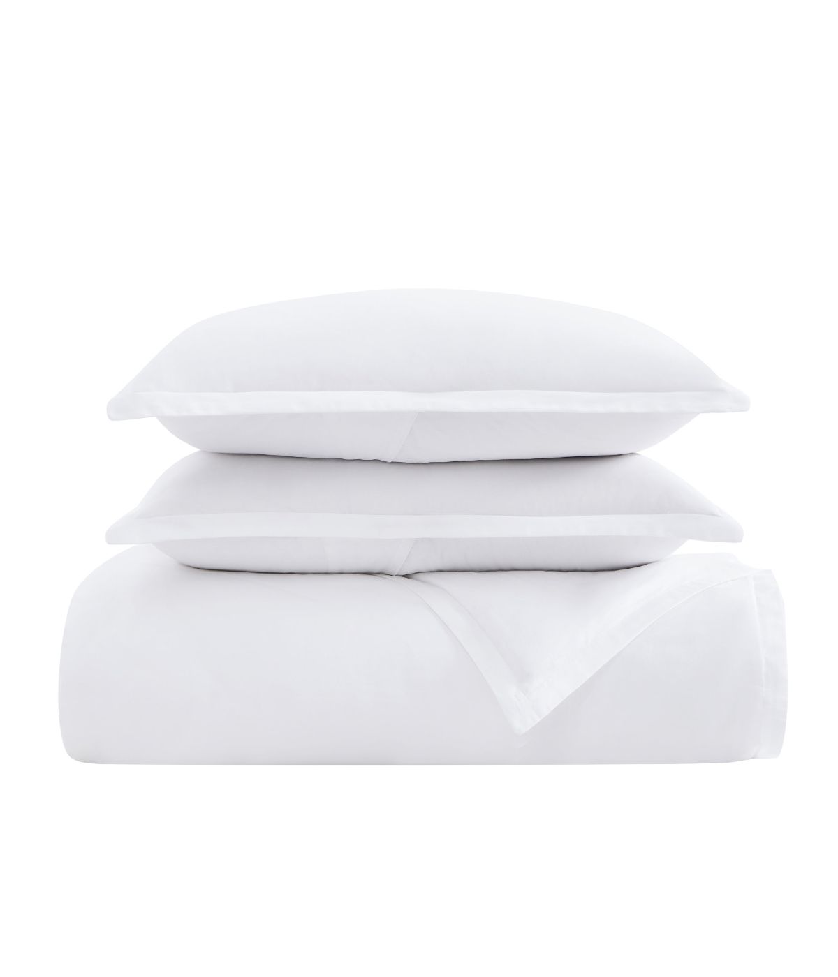  Charisma Solid 310 Thread Count Cotton Duvet Set Bright White - Bright White - Bonton